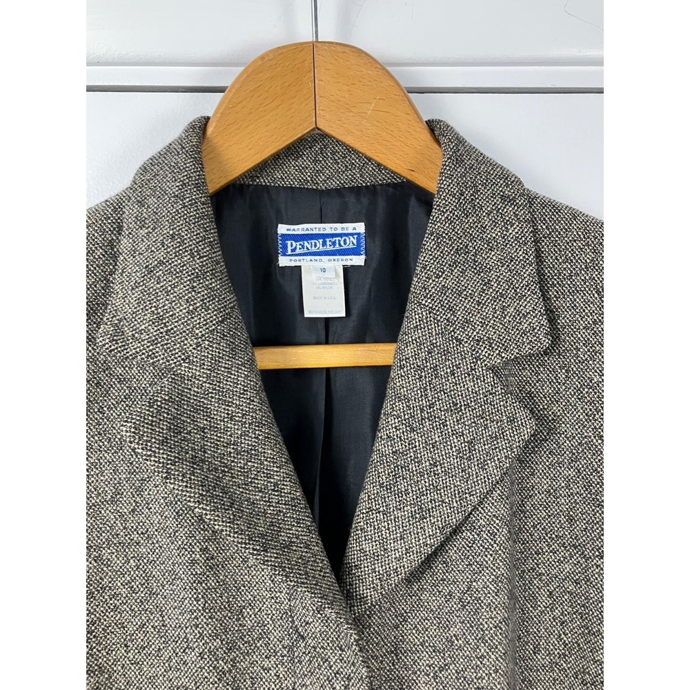 Pendleton Tweed Wool Blend Blazer Jacket Size 10 … - image 2